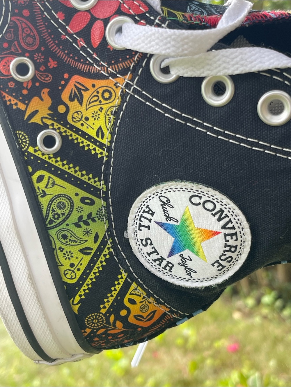 Converse Chuck Taylor All Star Rainbow Unisex Preowned M-7 W-9 Hi Top Sneakers - Picture 4 of 8